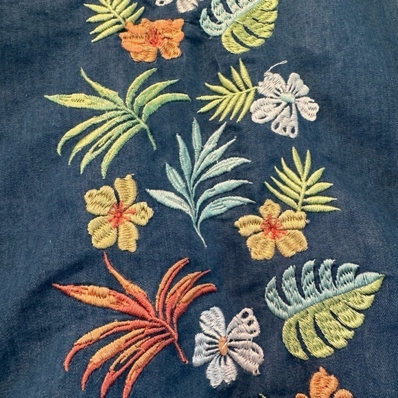 Vintage Blair Cotton Blend Boxy Embroidered Pullover Top / Medium - Picture 2 of 8